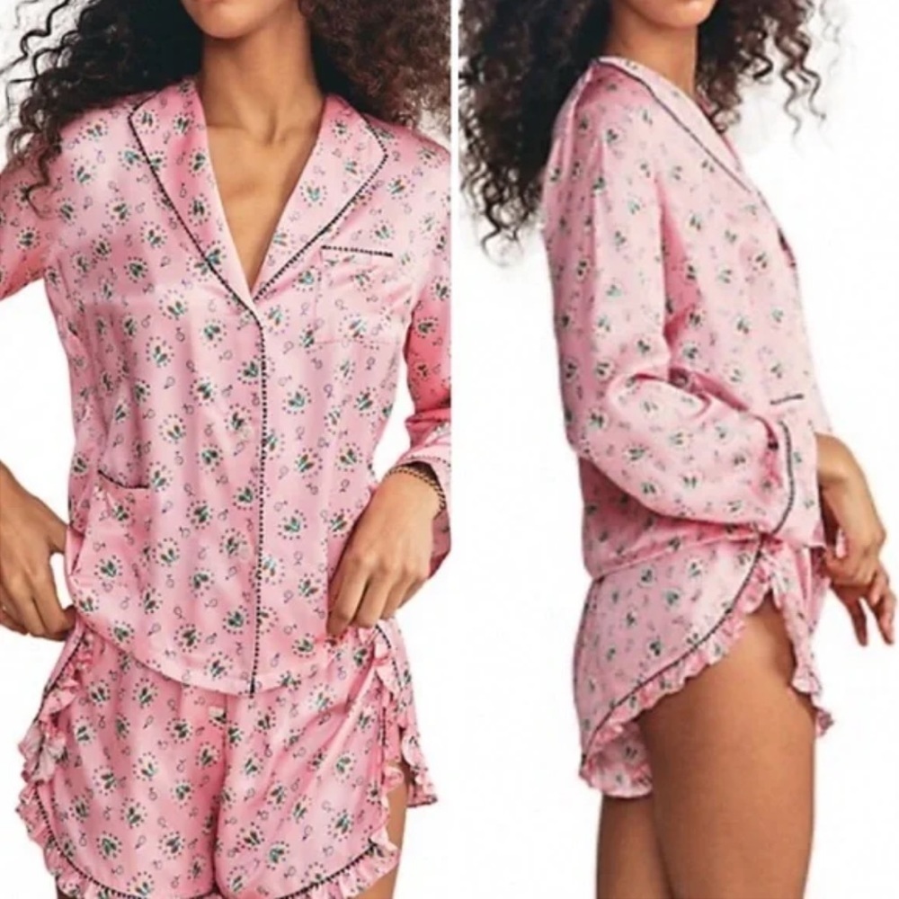 LoveShackFancy Morgan Lane Women's Mimi 2-Piece Floral  Pajama Set Size X-Large